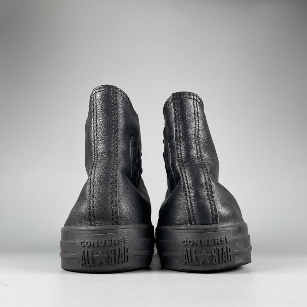 Men's 5.5 Women's 7.5 Converse Chuck Taylor All Star Black Leather High Top GUC - Picture 3 of 9